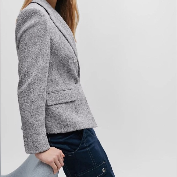 Hugo Boss Jocanah SLIM-FIT DOUBLE-BREASTED JACKET IN HEAVYWEIGHT TWEED - Picture 2 of 11